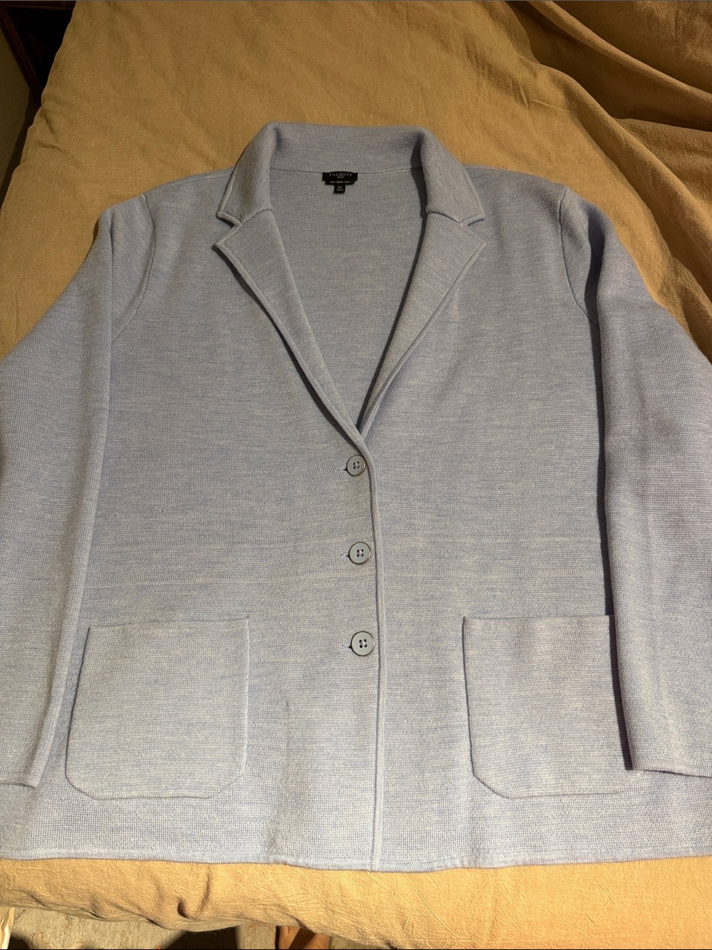 Talbots Light Blue Merino Wool Knit Blazer